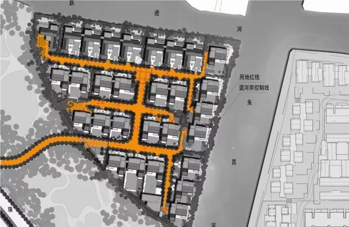 王字型路网造剖析人流，，，，，包管入口私密性